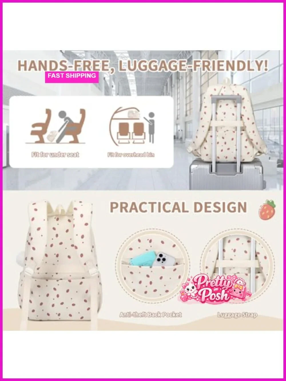 Cute Corduroy Bookbag Backpack for Teens with Multi-Pockets, Laptop Compartment
